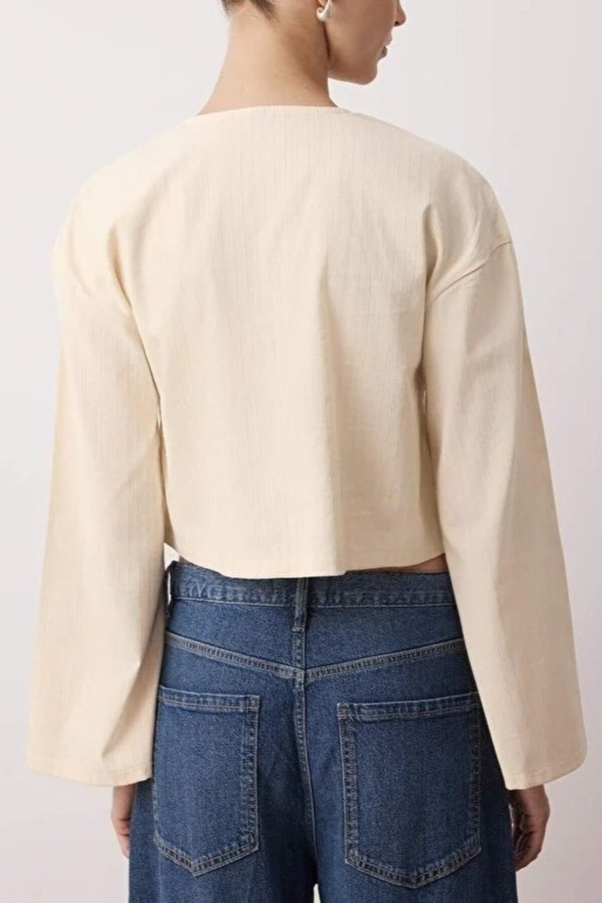 Striped Woven Shirt with Tie Detail