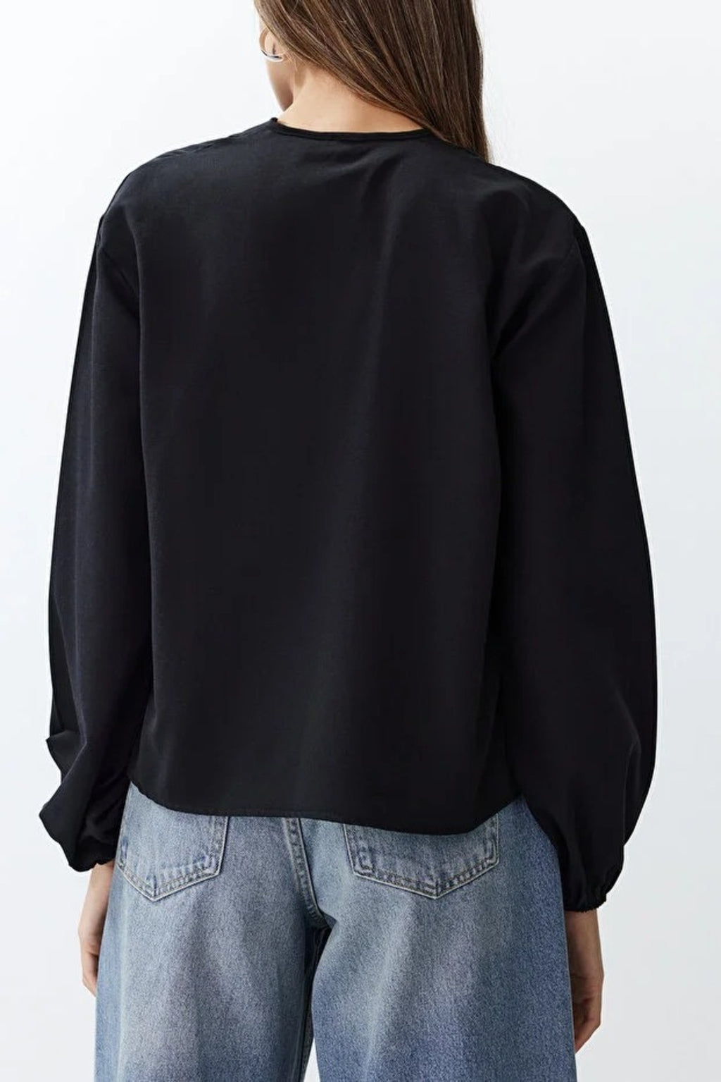 Woven Shirt with Front Tie Detail