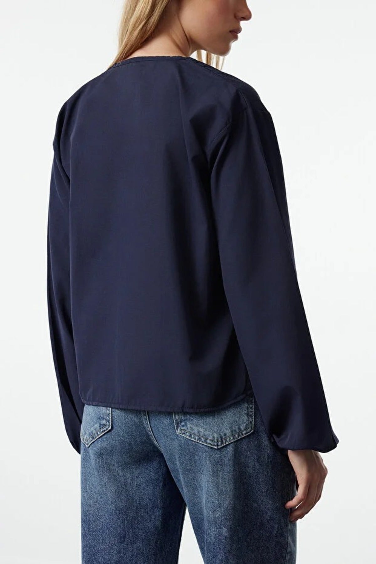 Woven Shirt with Front Tie Detail