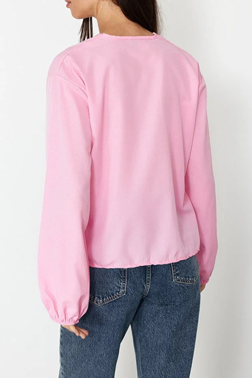 Woven Shirt with Front Tie Detail