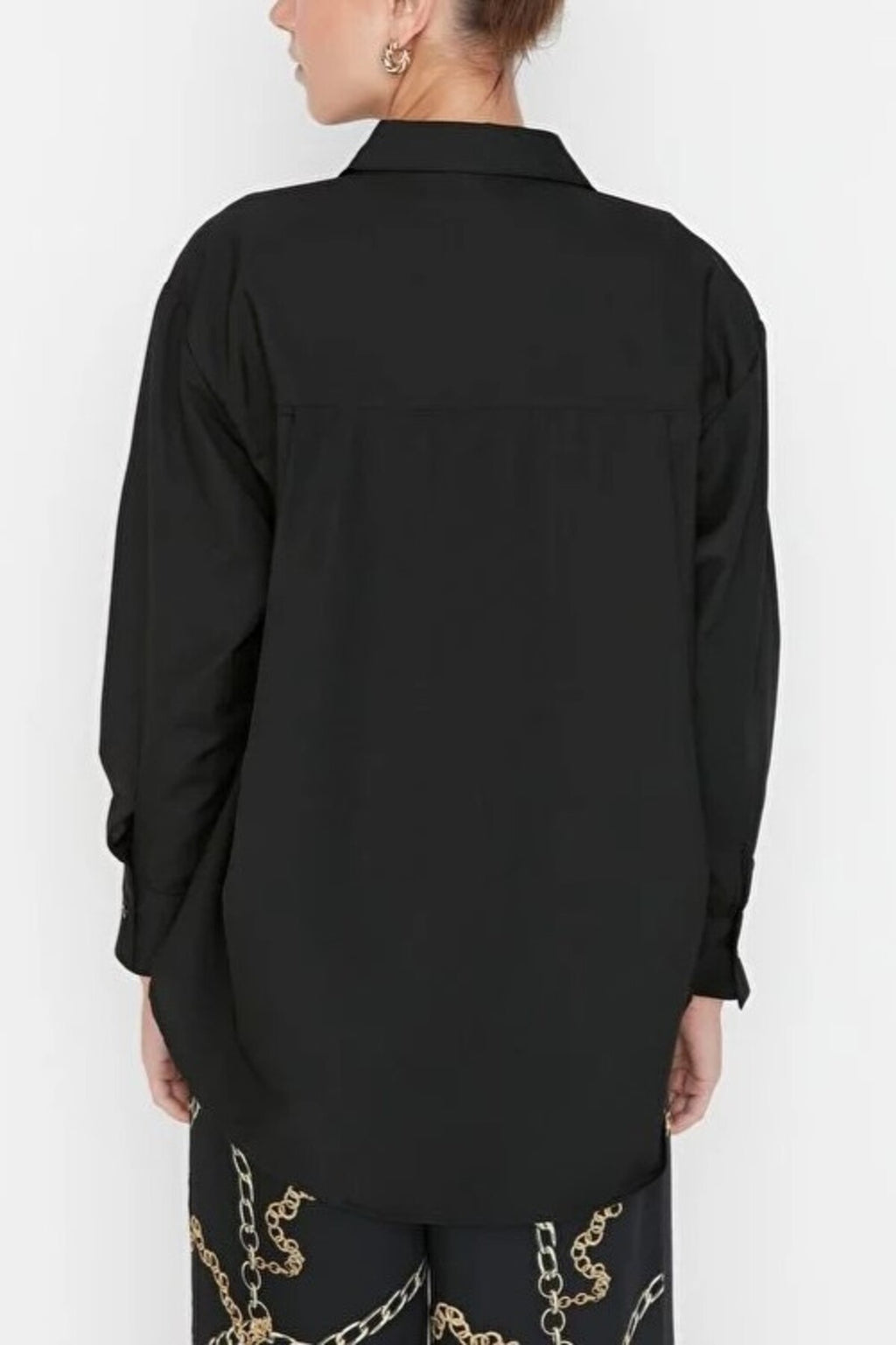 Single Pocket Boyfriend Cotton Woven Shirt