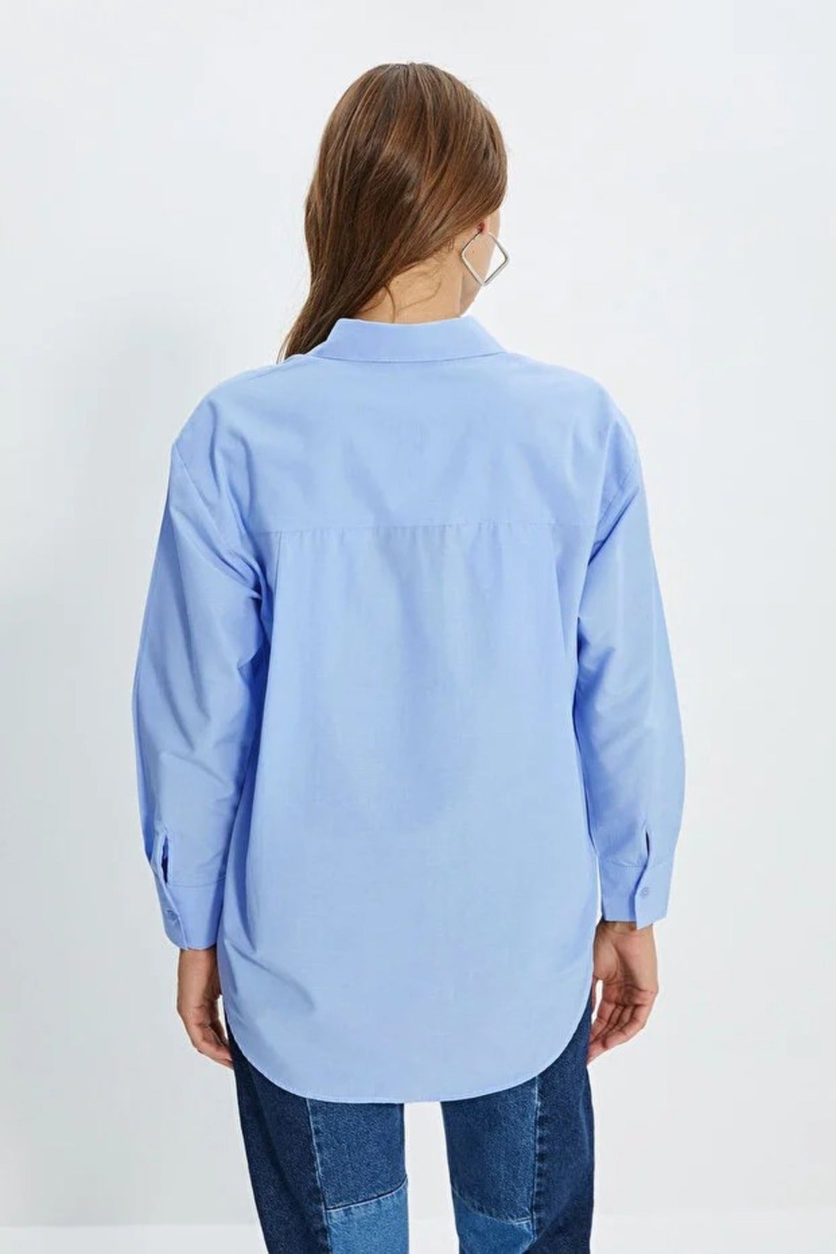 Single Pocket Boyfriend Cotton Woven Shirt