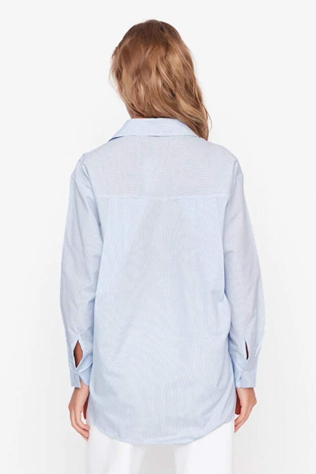 Single Pocket Boyfriend Cotton Woven Shirt