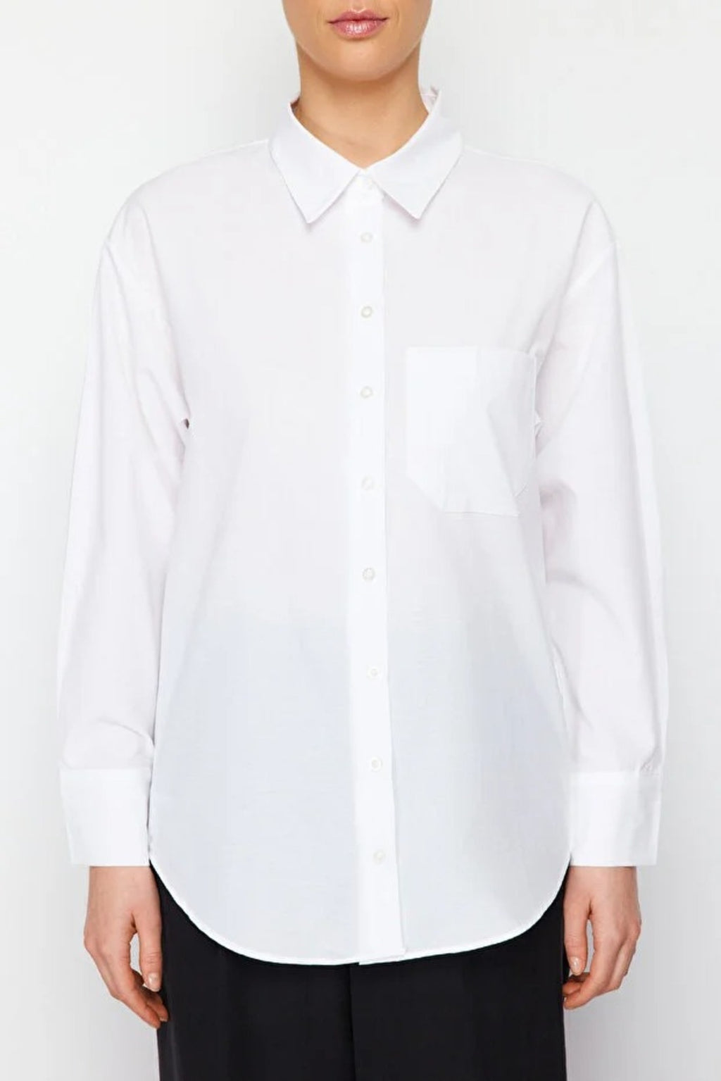 Single Pocket Boyfriend Cotton Woven Shirt
