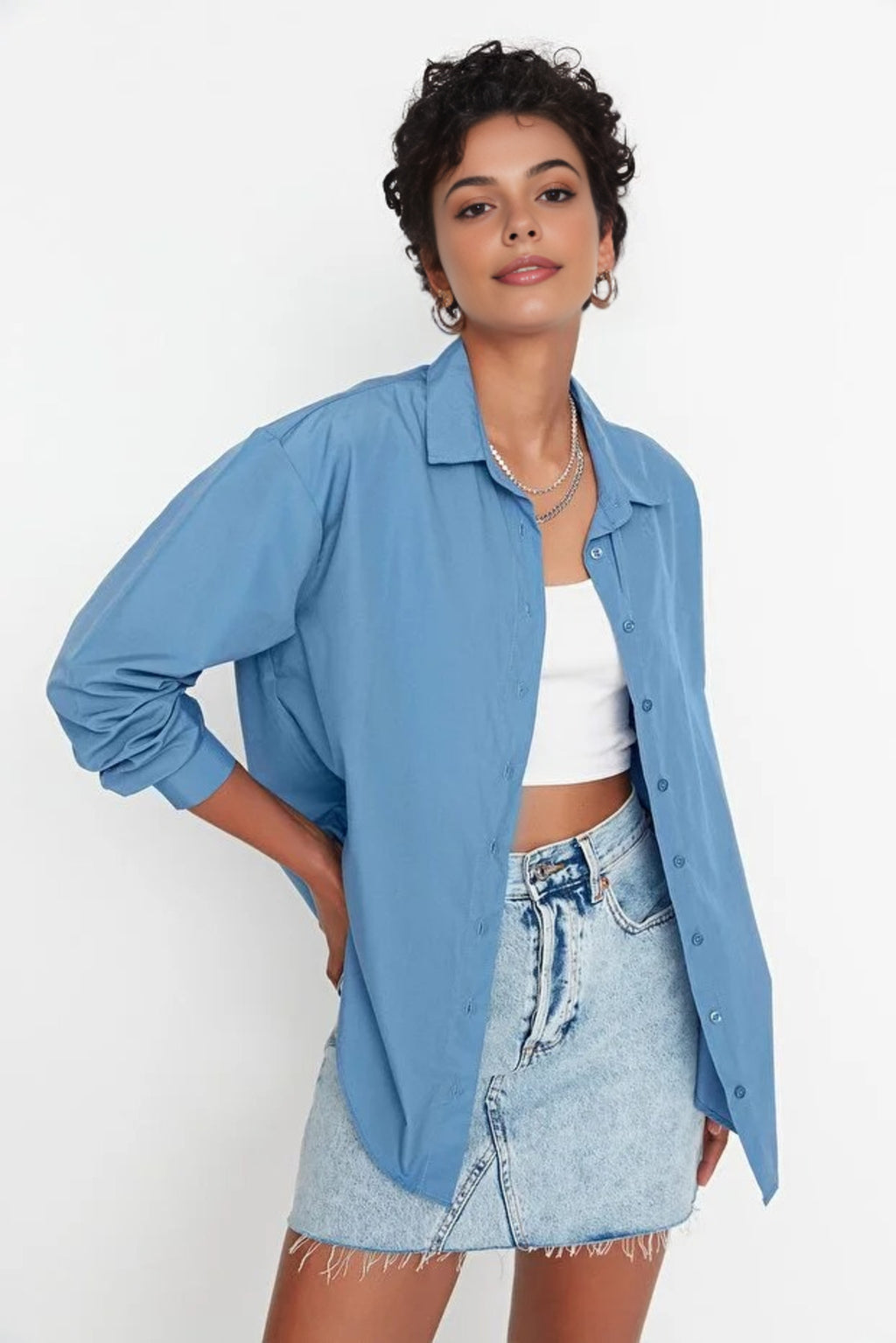 Loose Fit Cotton Woven Shirt