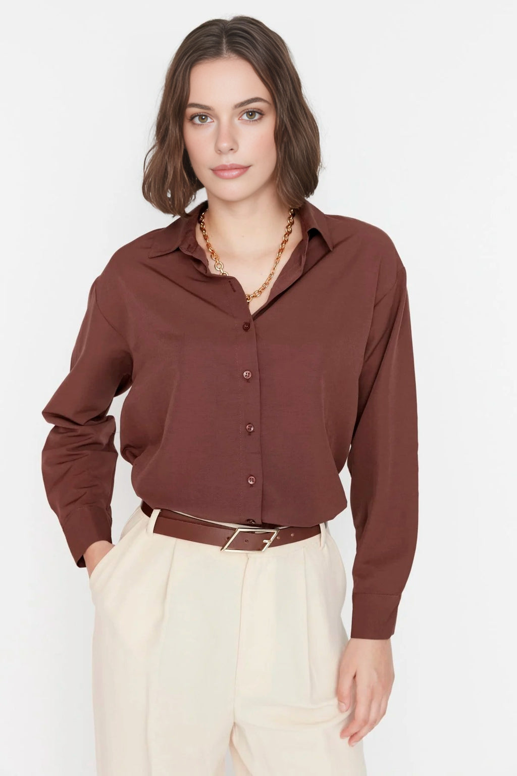 Loose Fit Cotton Woven Shirt