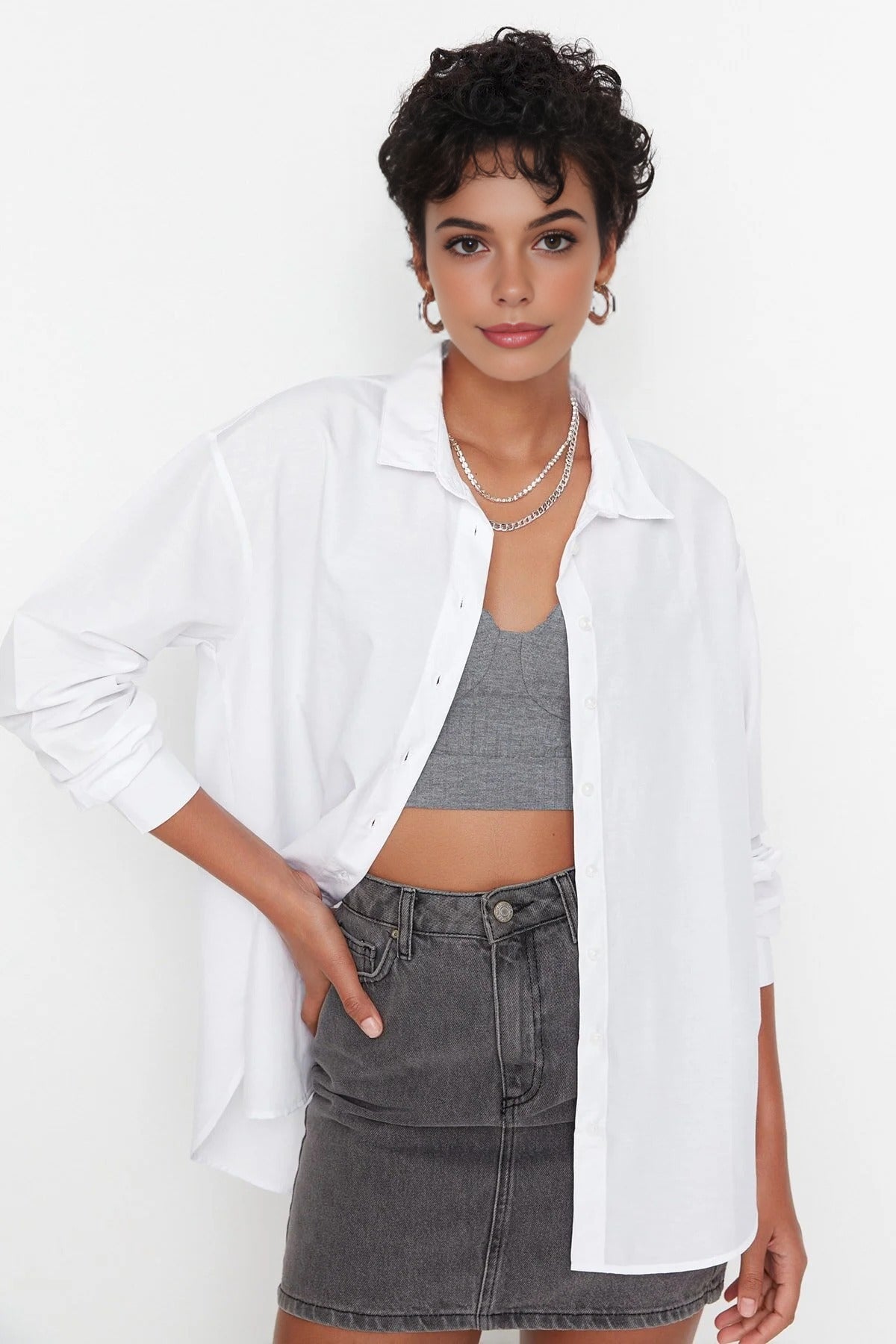 Loose Fit Cotton Woven Shirt