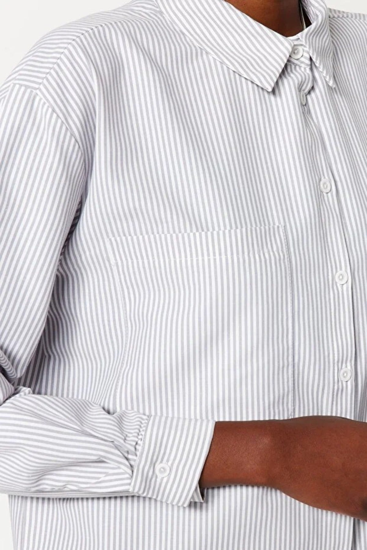 Striped Woven Shirt with Pocket Detail