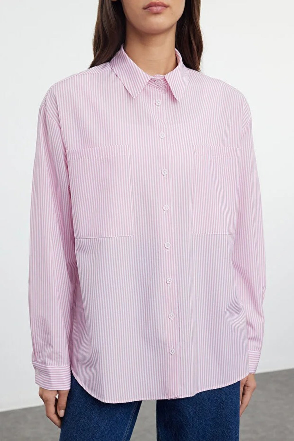 Striped Woven Shirt with Pocket Detail