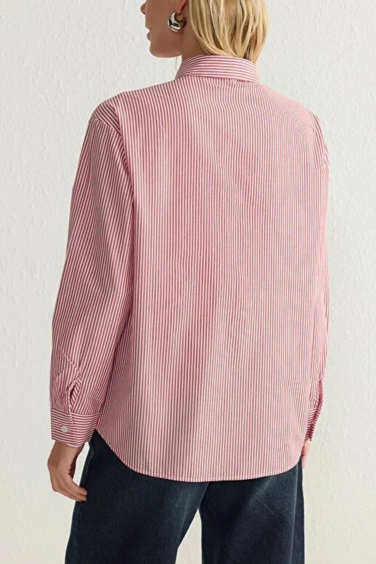 Striped Woven Shirt with Pocket Detail
