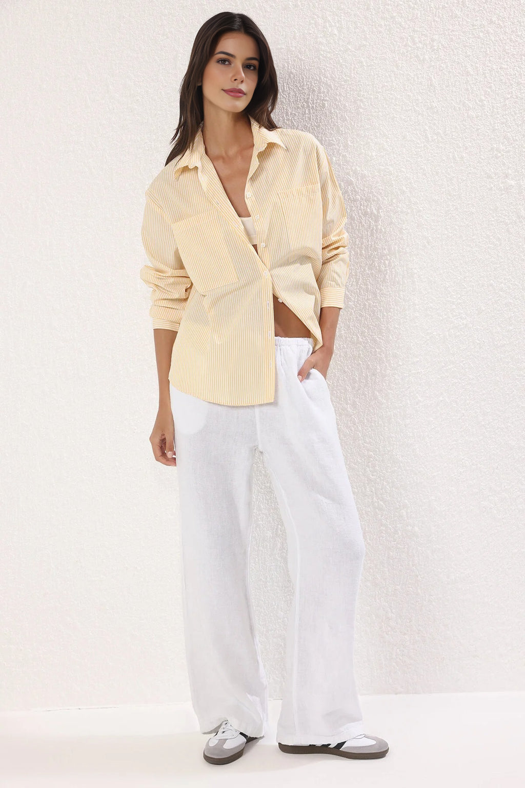 Striped Woven Shirt with Pocket Detail