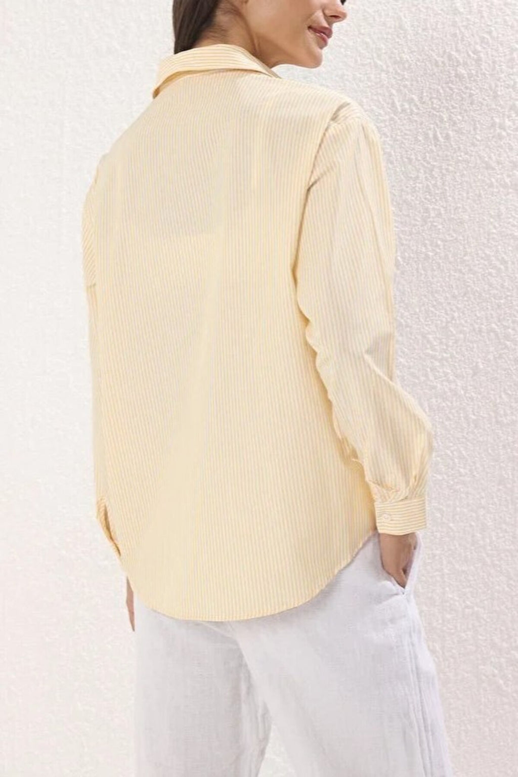 Striped Woven Shirt with Pocket Detail