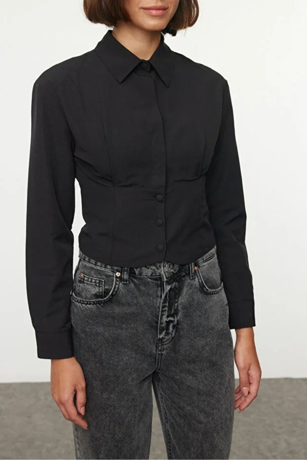 Waist-Sit Woven Shirt
