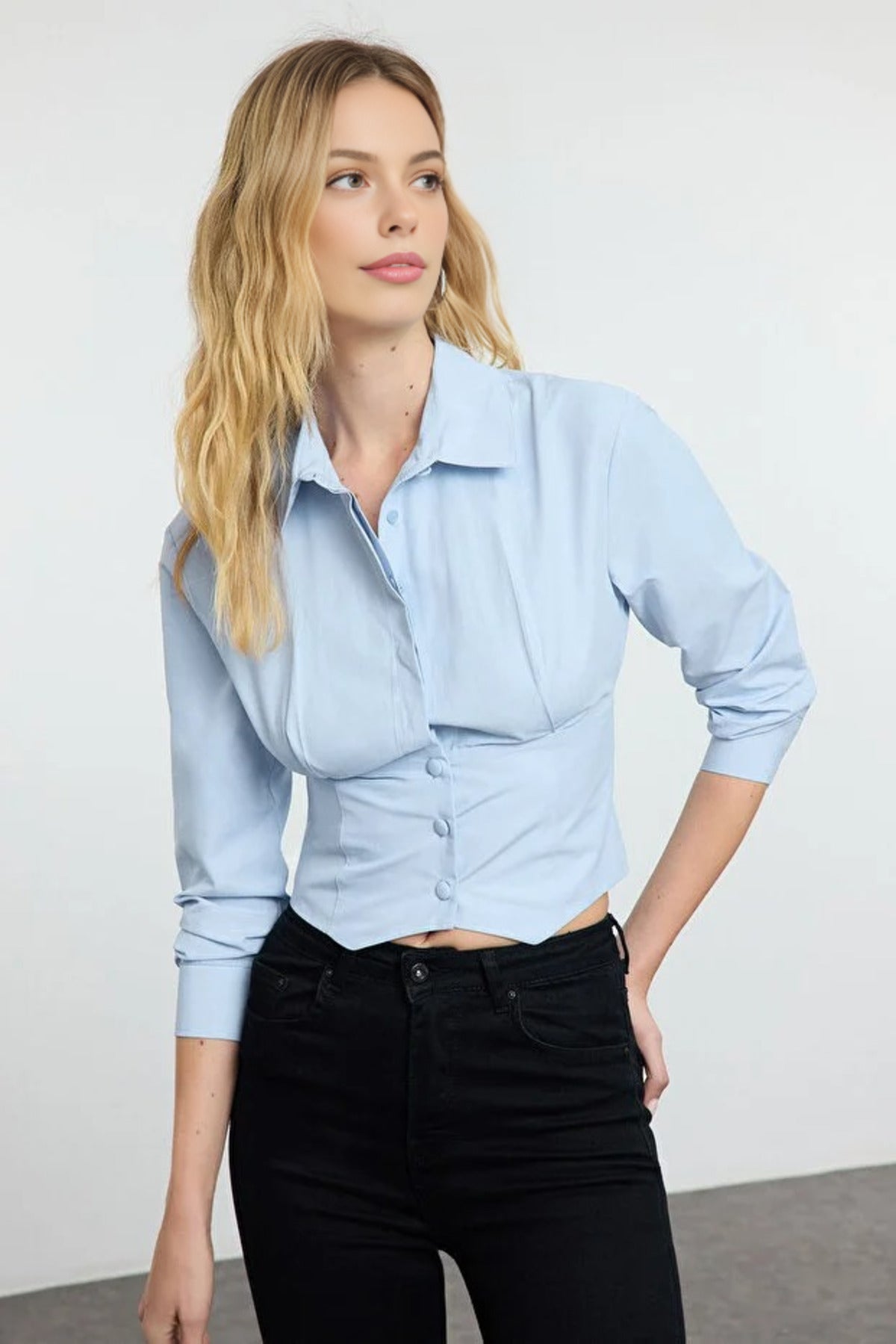 Waist-Sit Woven Shirt