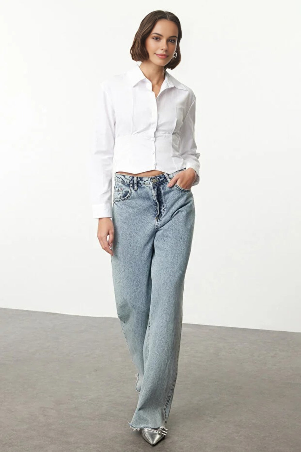 Waist-Sit Woven Shirt