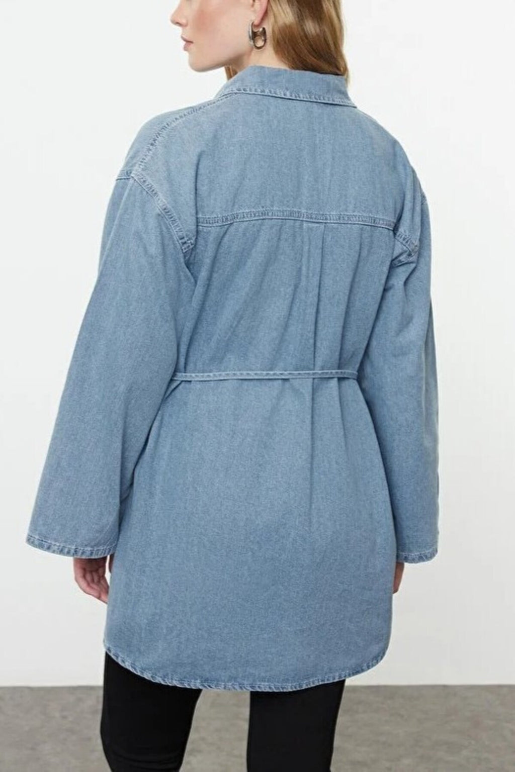 Denim Shirt with Tie Detail