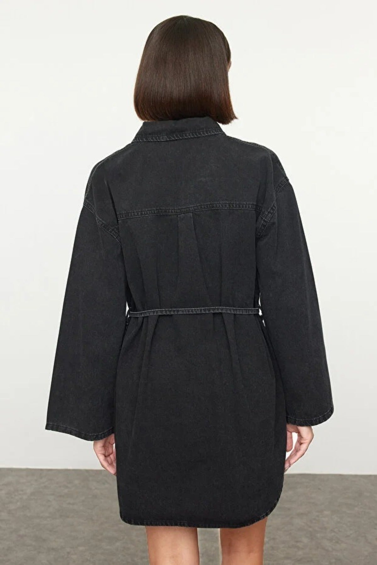 Denim Shirt with Tie Detail