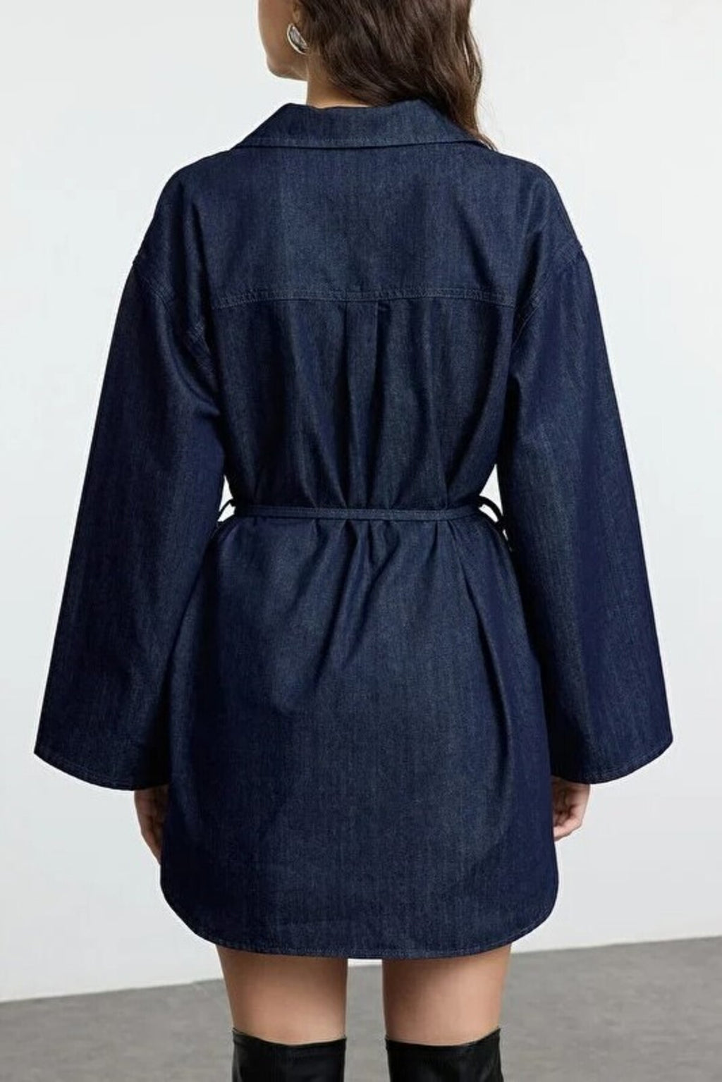 Denim Shirt with Tie Detail