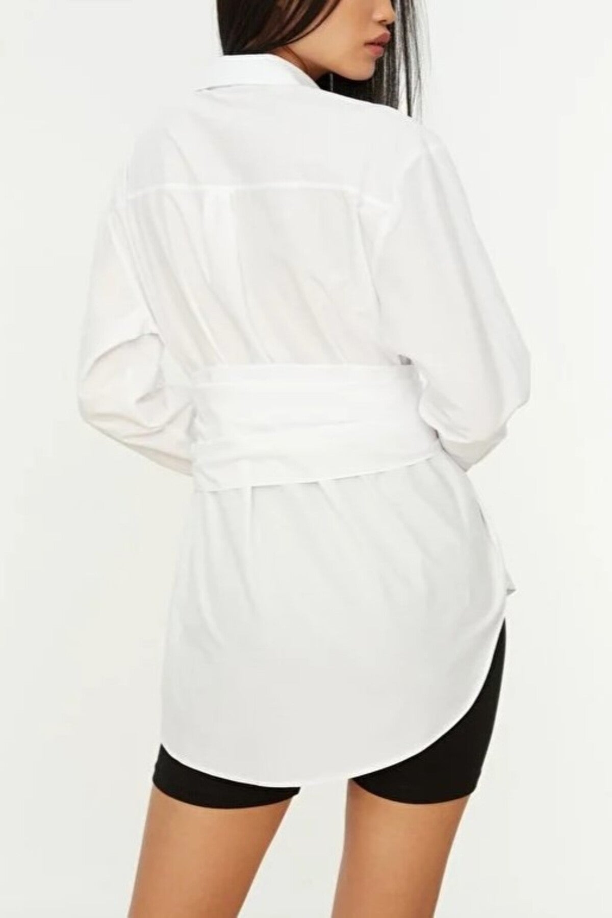 Woven Shirt with Belt Buckle Detail