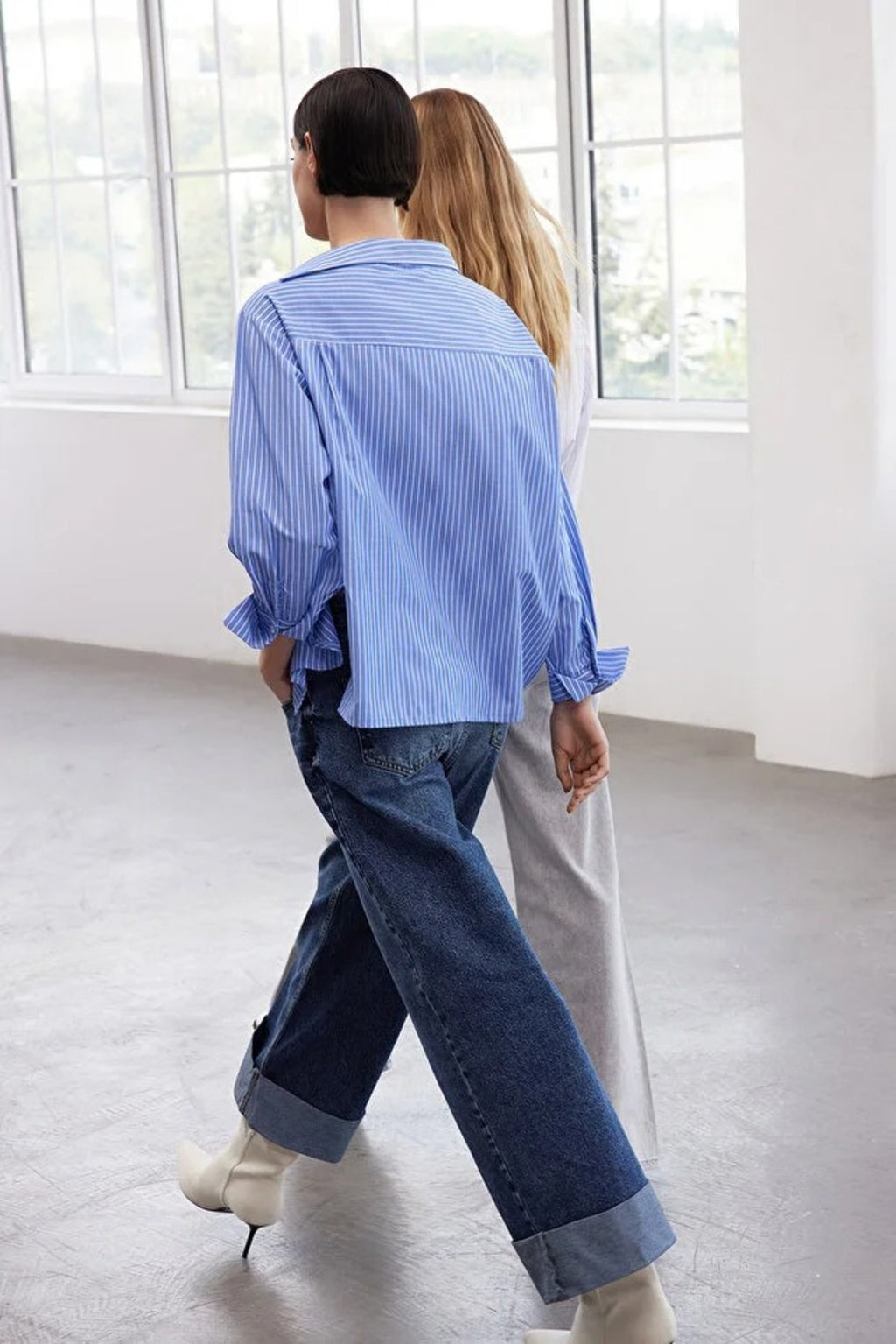 Striped Woven Shirt with Collar Detail