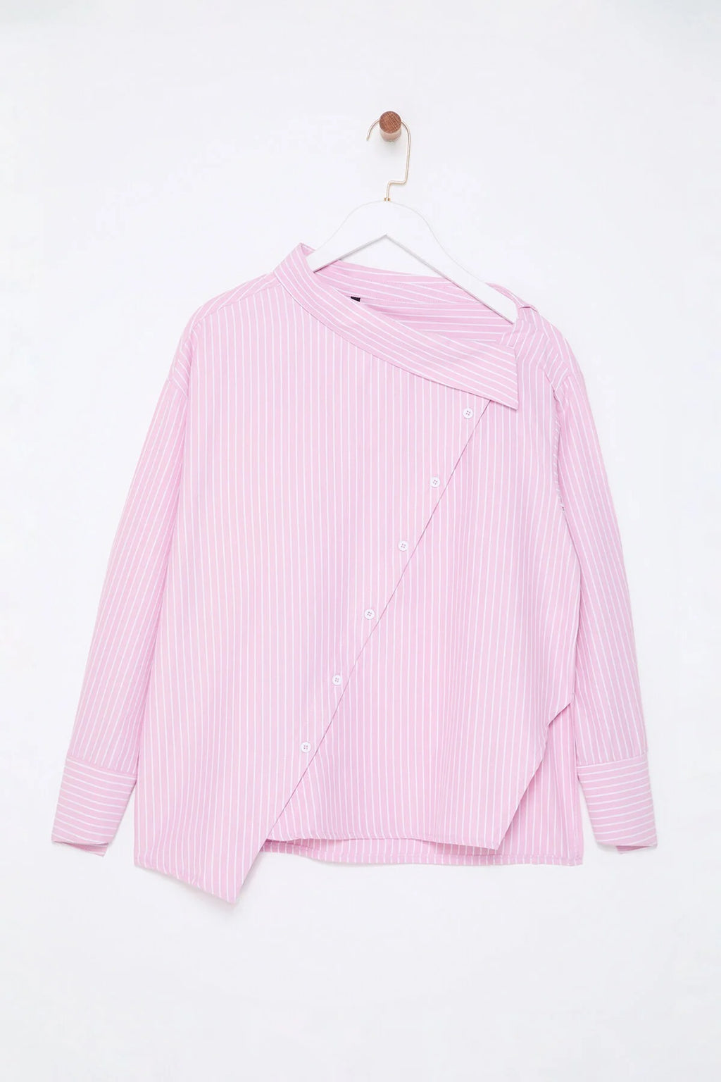 Striped Woven Shirt with Collar Detail