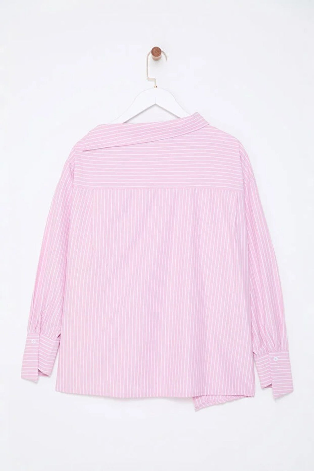 Striped Woven Shirt with Collar Detail
