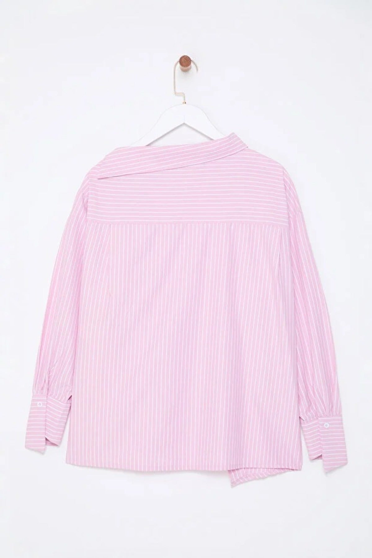 Striped Woven Shirt with Collar Detail