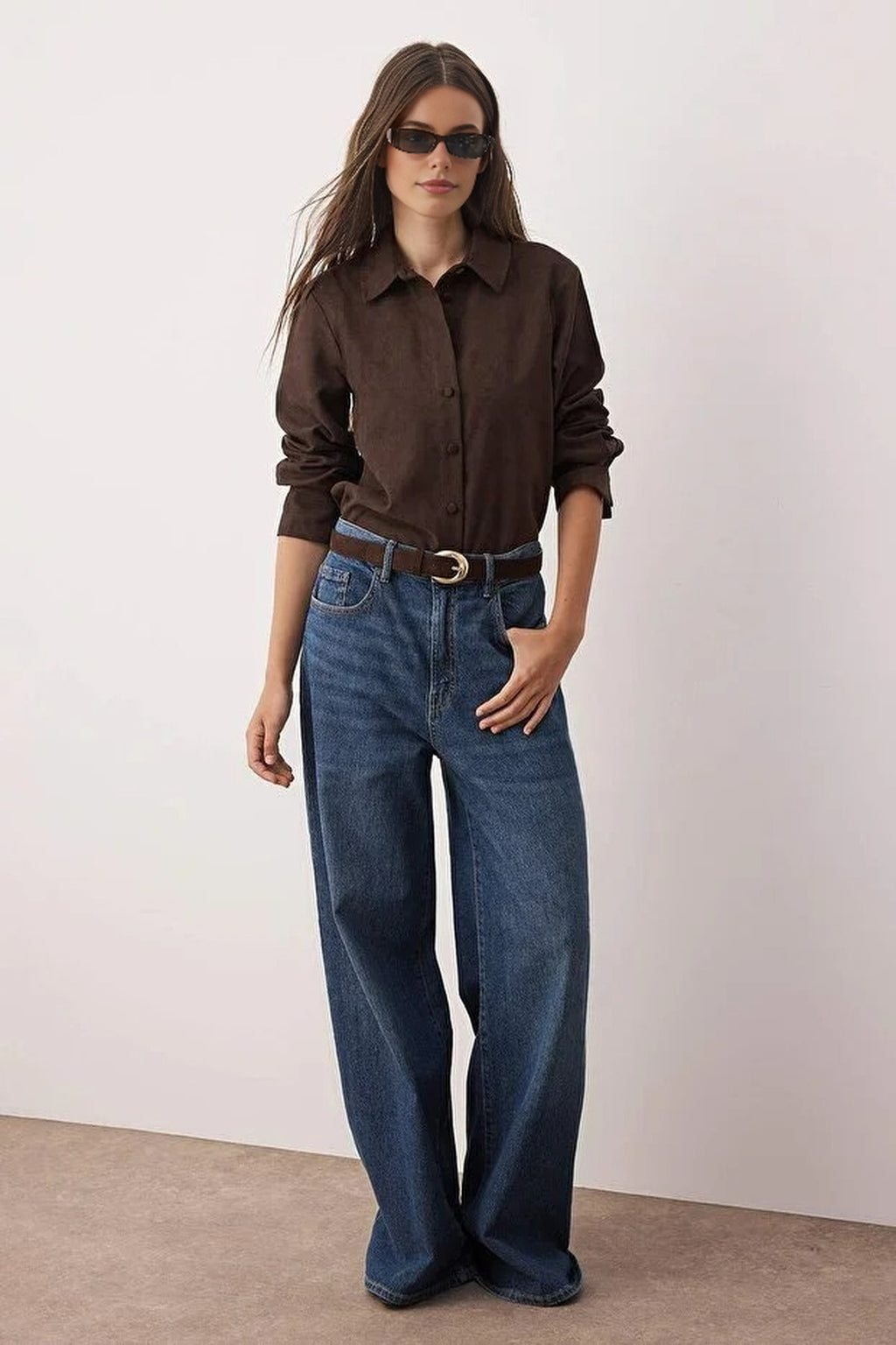 Regular Fit Suede Shirt