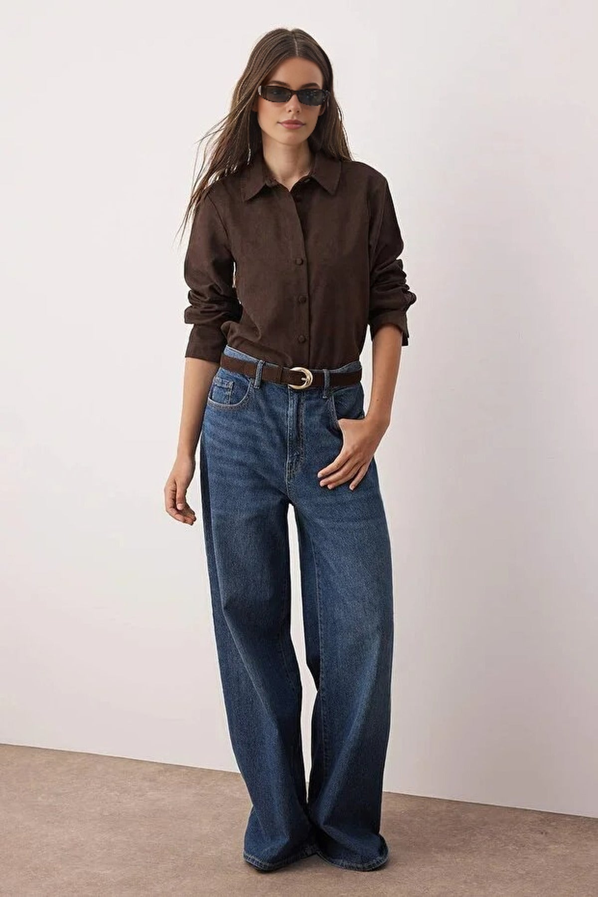 Regular Fit Suede Shirt