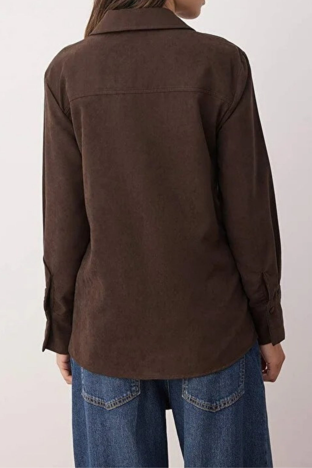 Regular Fit Suede Shirt