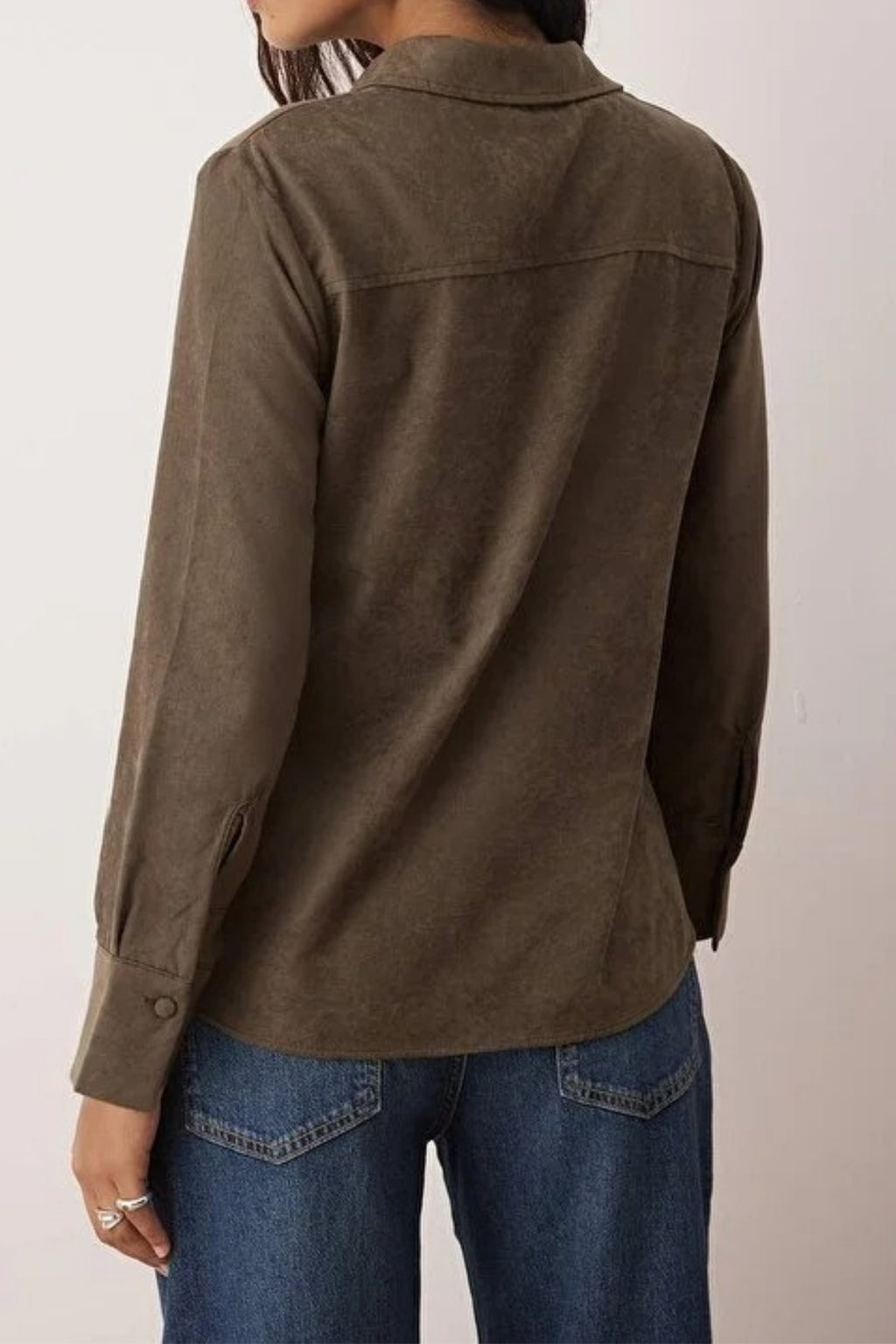 Regular Fit Suede Shirt