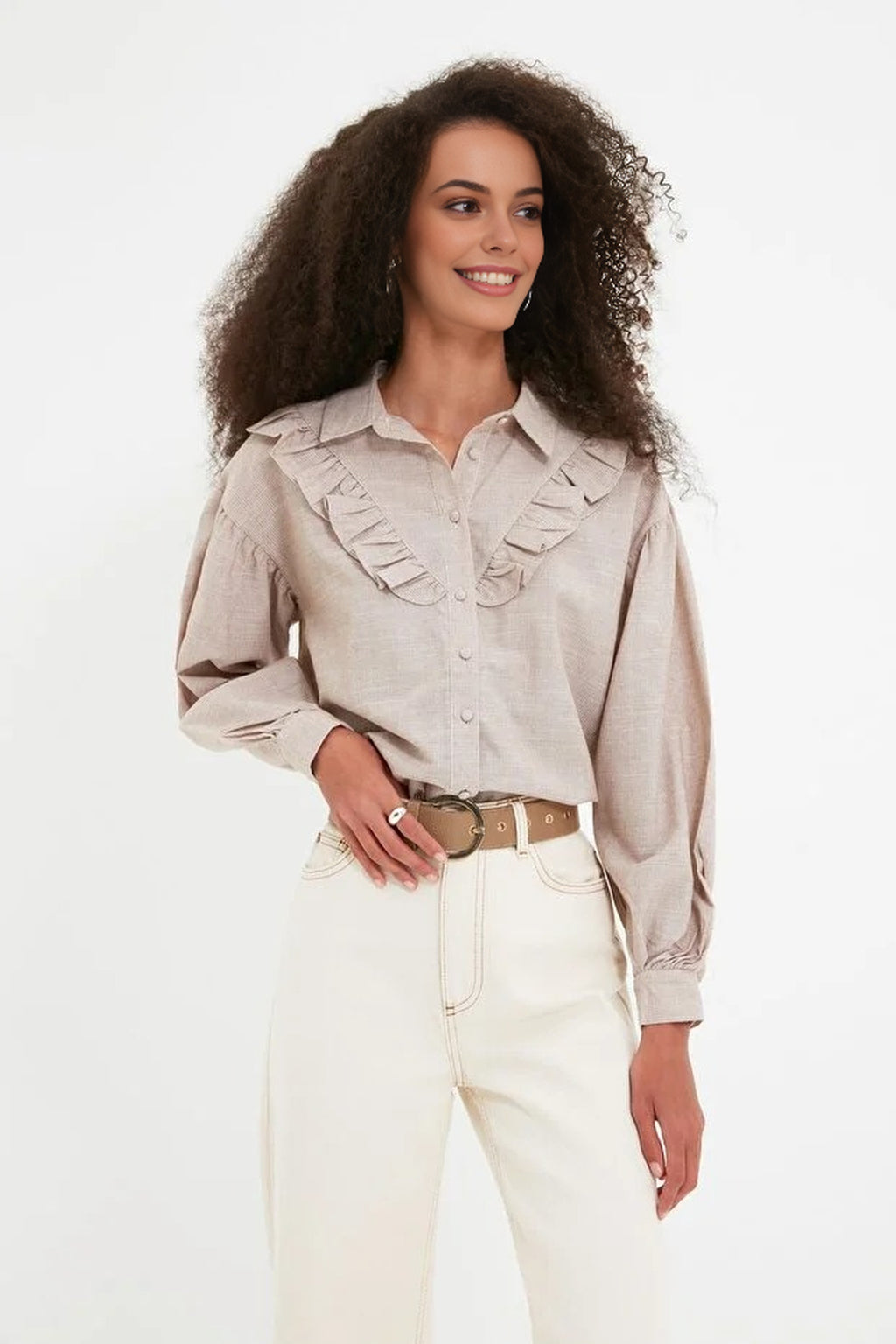 Ruffled Woven Shirt