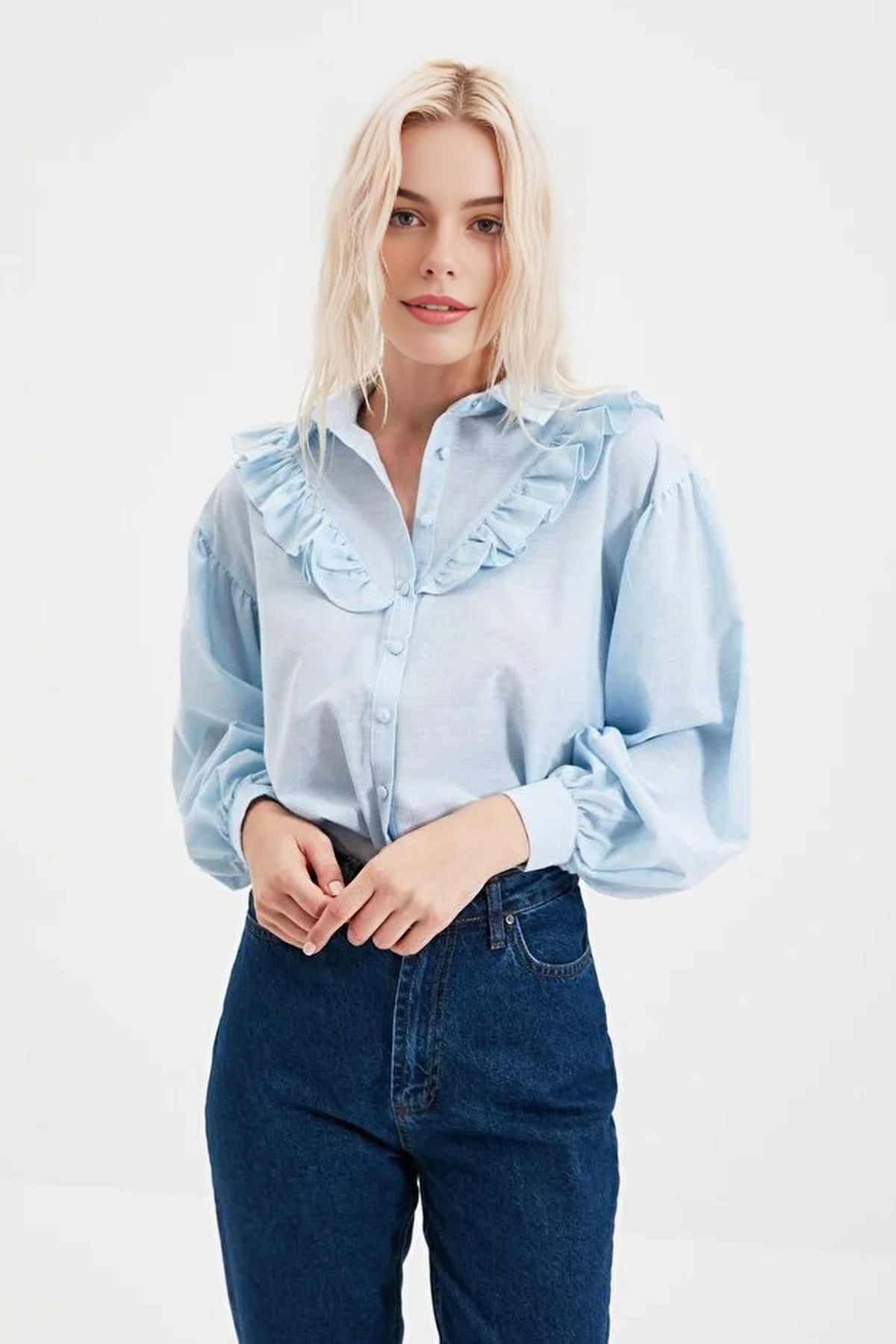 Ruffled Woven Shirt