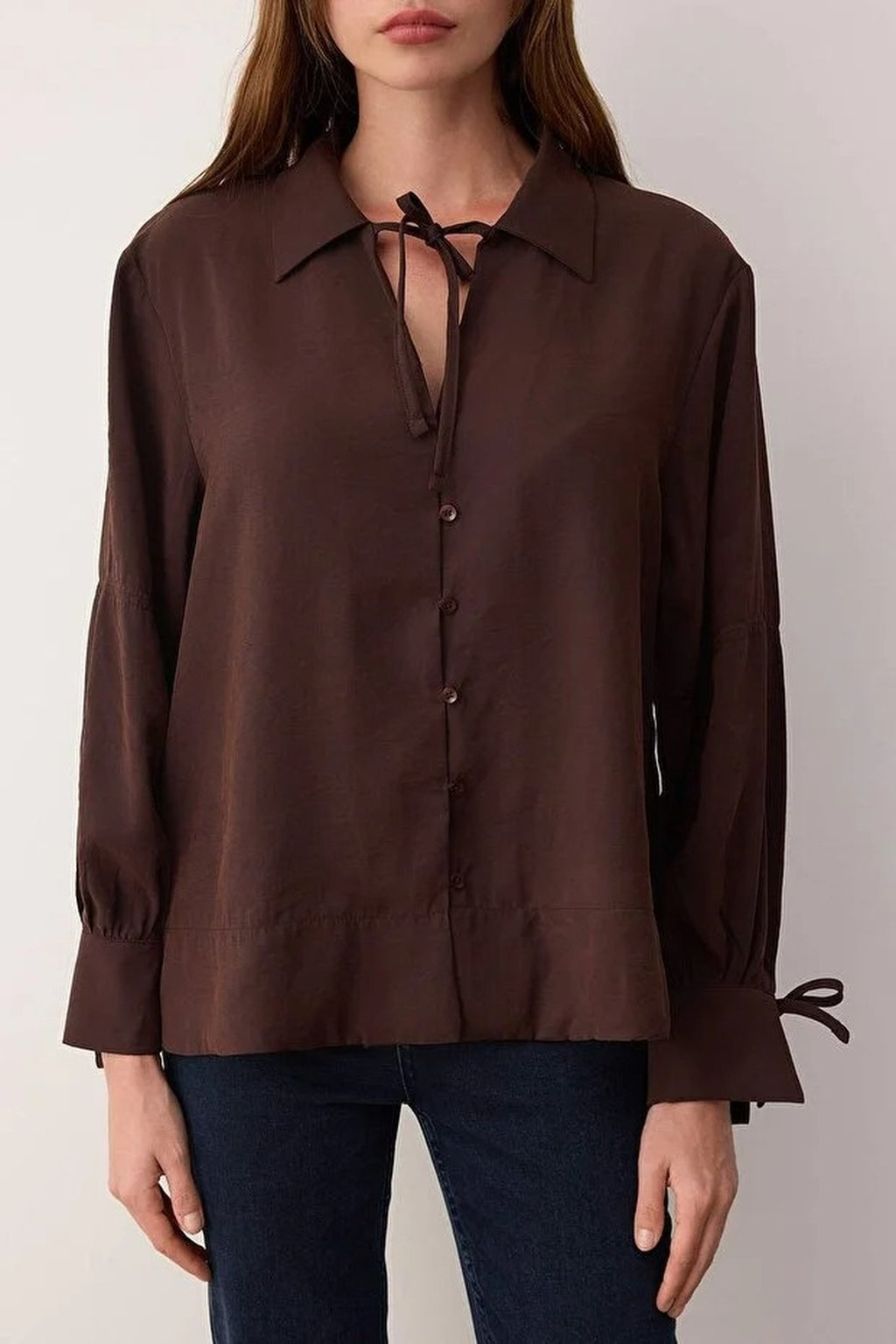Boho Modal Shirt with Tie Detail