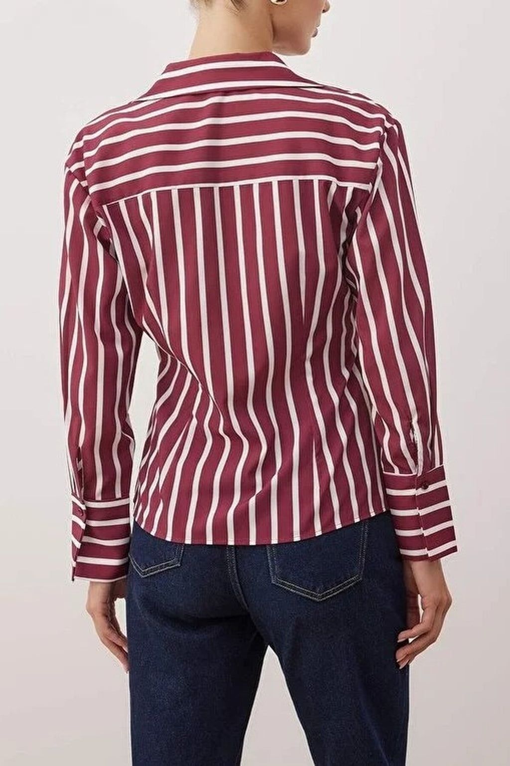 Striped Pleated Detail Shirt