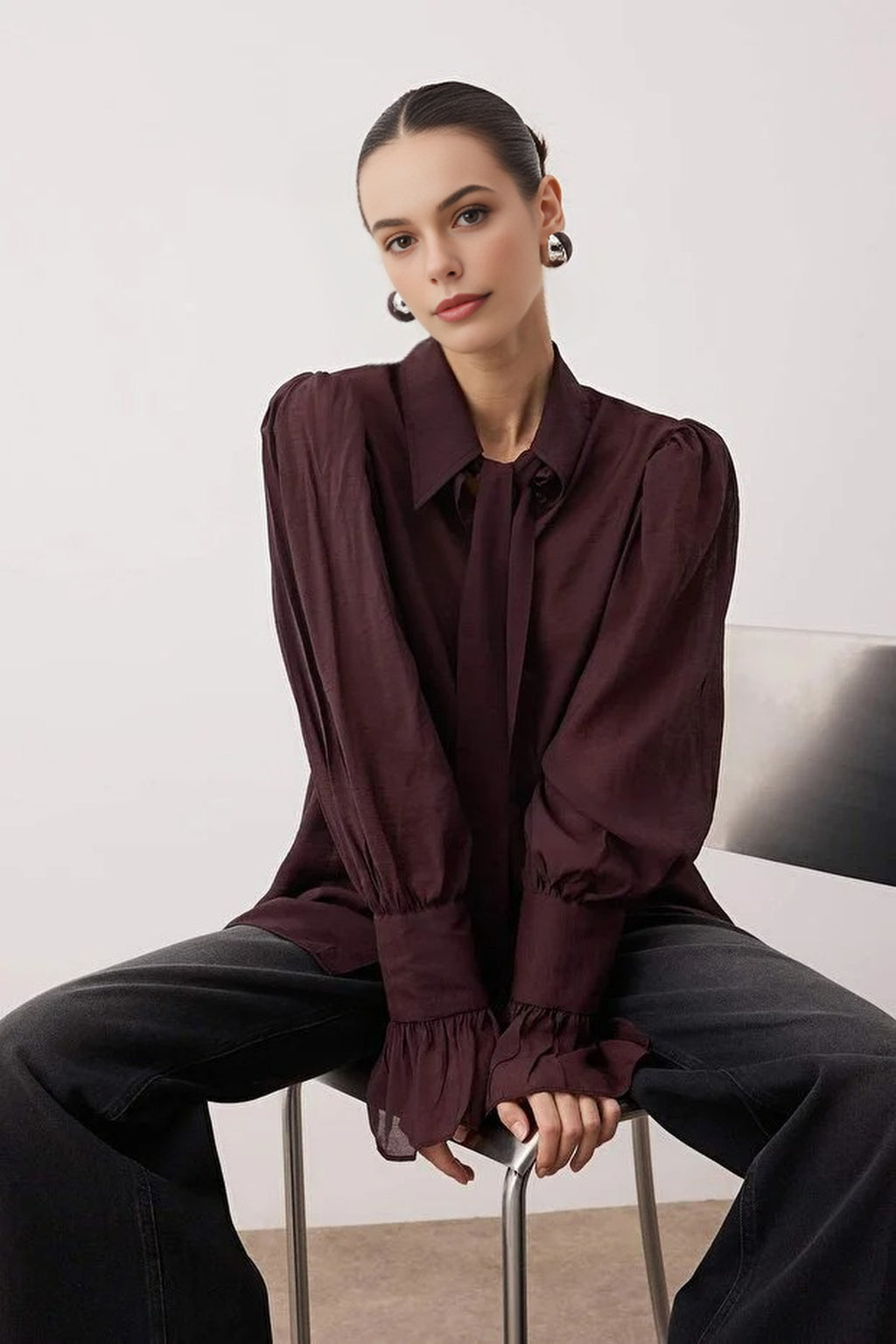 Transparent Soft Feel Boho Shirt with Tie Detail