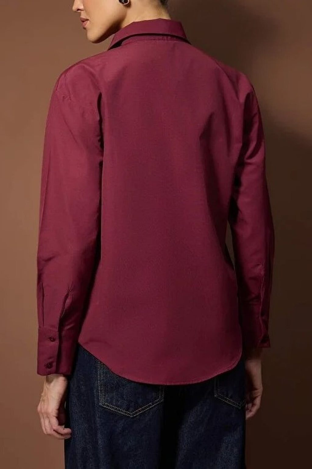 Button-Front Shirt with Pocket Detail