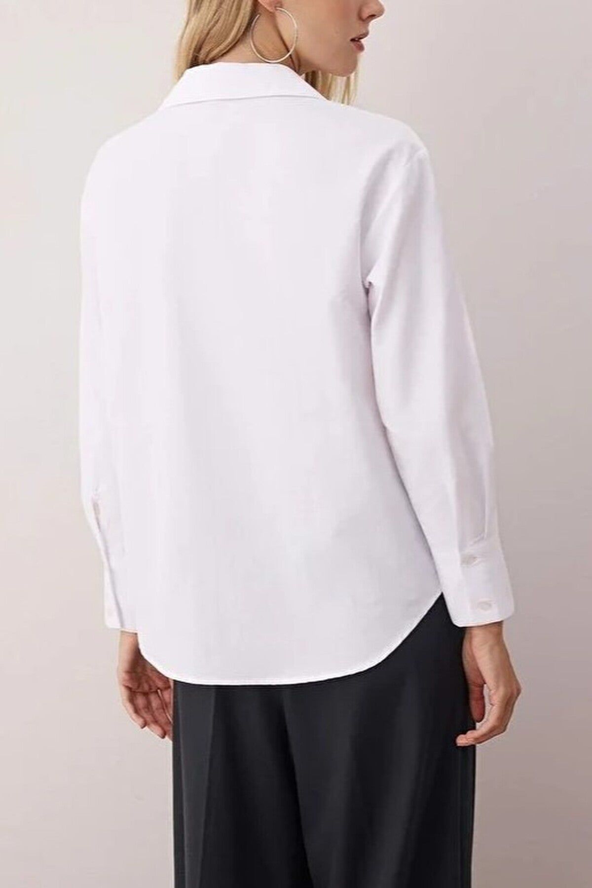 Button-Front Shirt with Pocket Detail