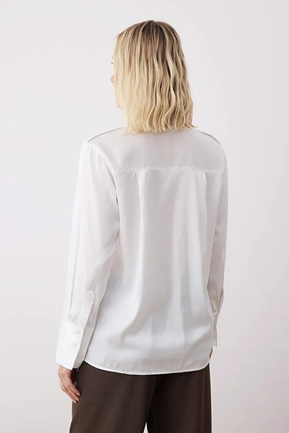 Satin Shirt with Epaulettes