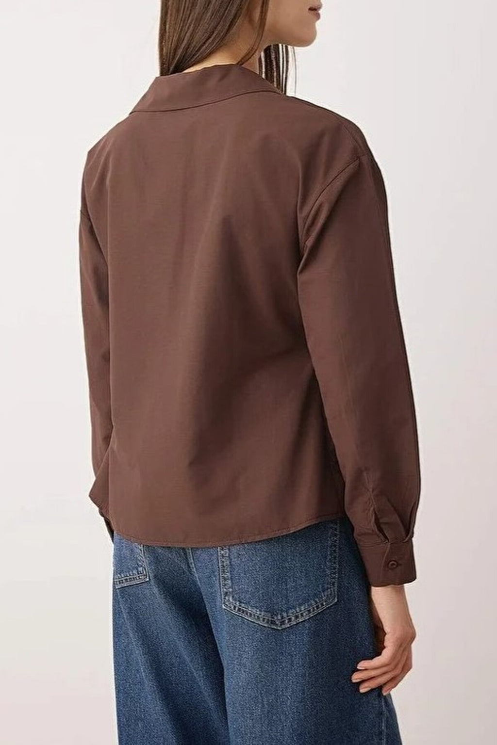 Regular Woven Shirt with Double-Breasted Closure and Tie Detail