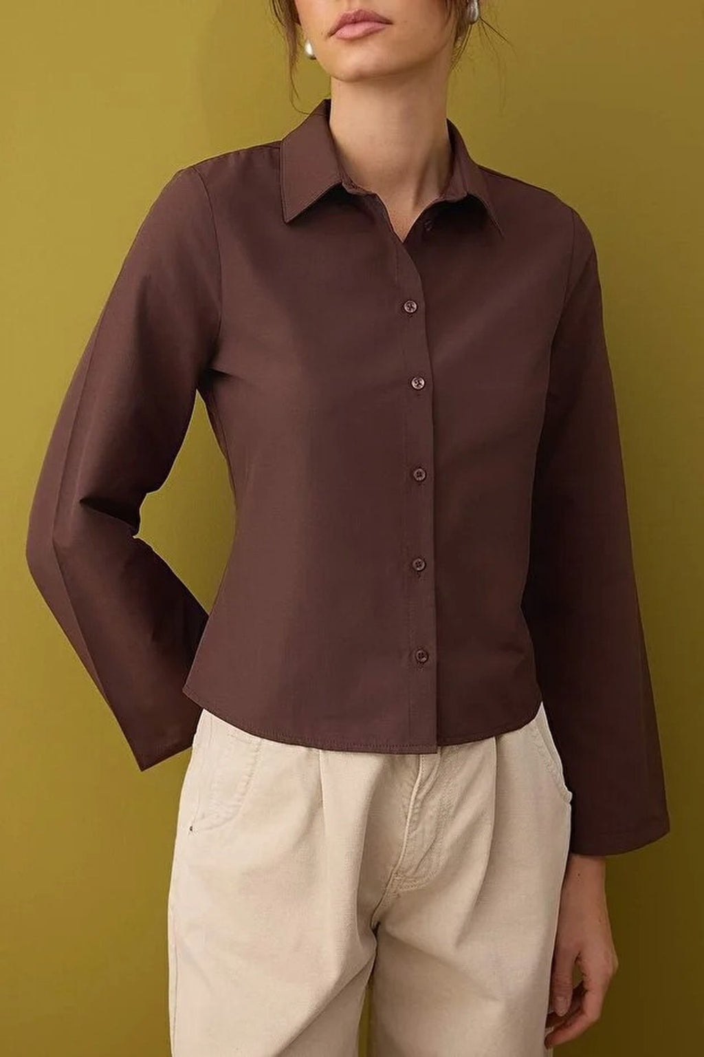 Waist-Sit Shirt with Corset Detail
