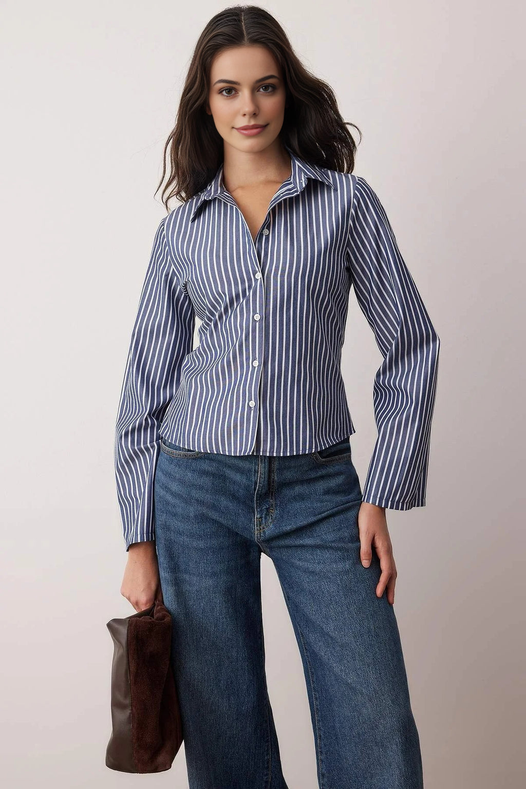 Waist-Sit Shirt with Corset Detail