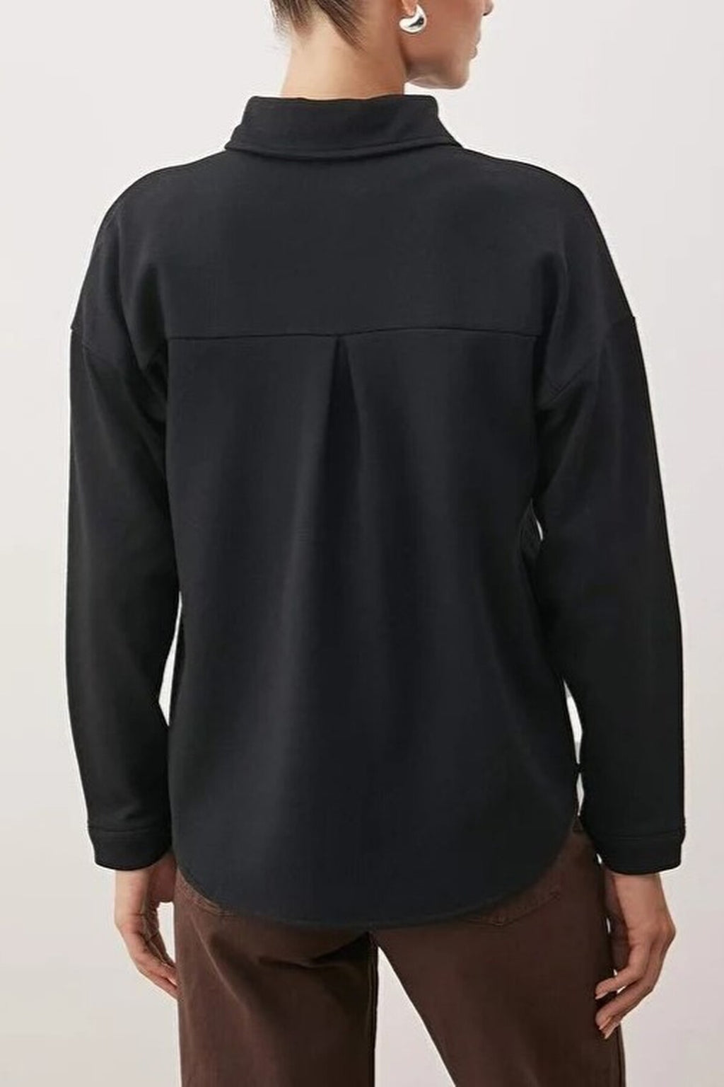 Selanik Polo Collar Button-Down Oversize Shirt