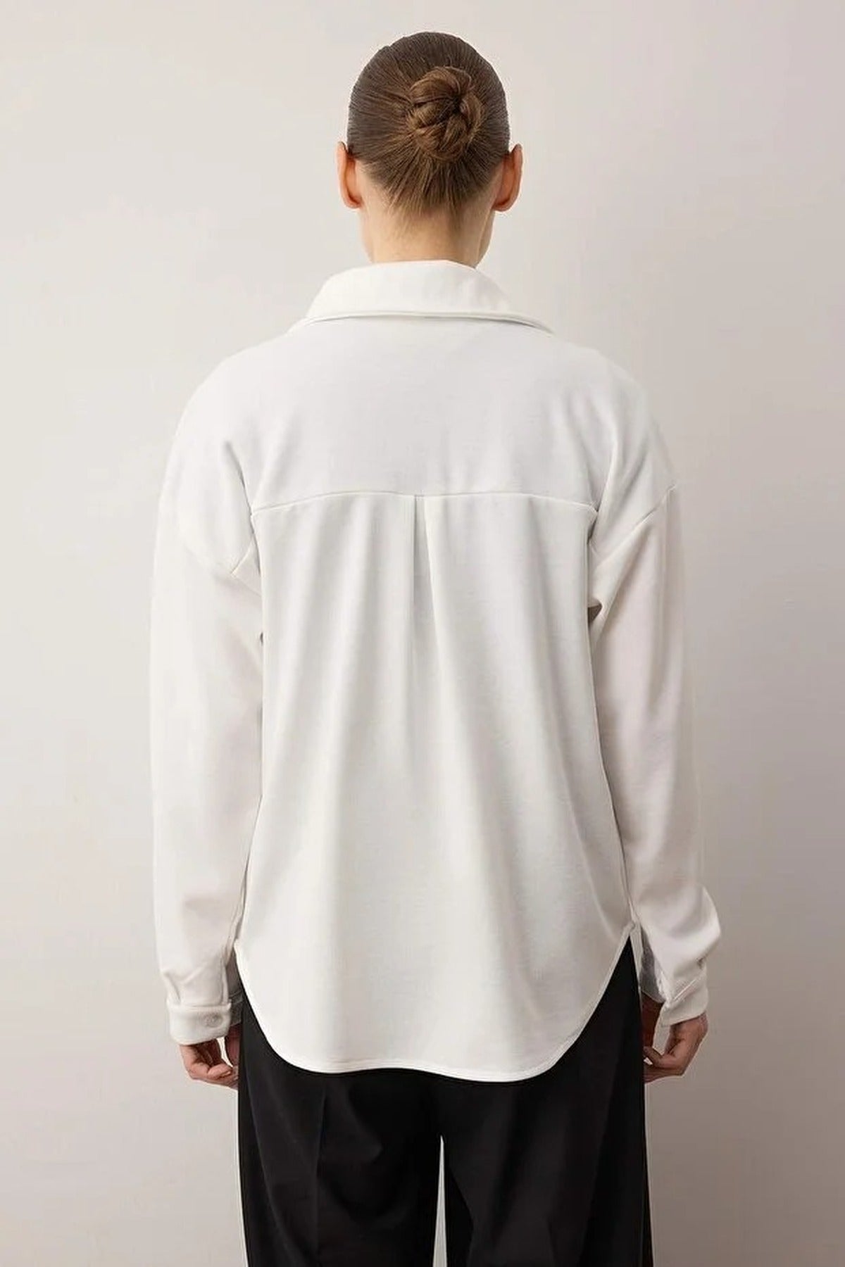 Selanik Polo Collar Button-Down Oversize Shirt