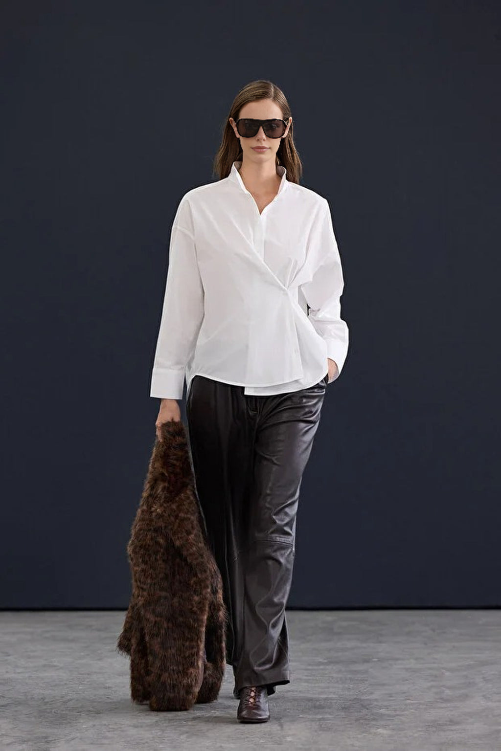 Asymmetrical Cotton Poplin Shirt