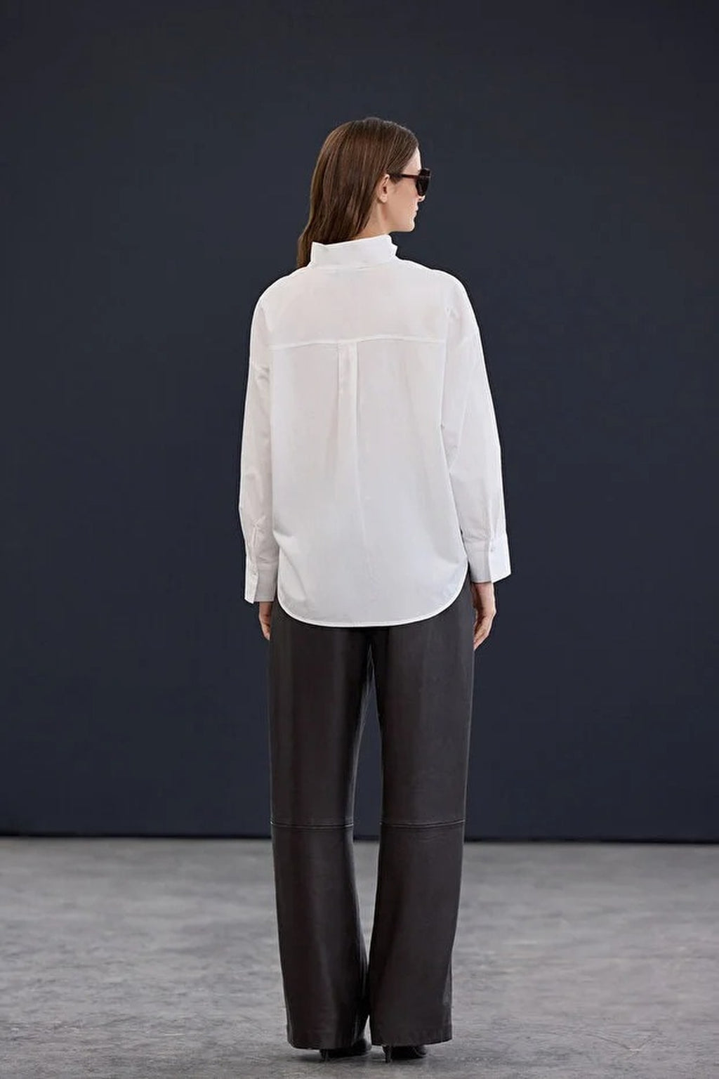 Asymmetrical Cotton Poplin Shirt