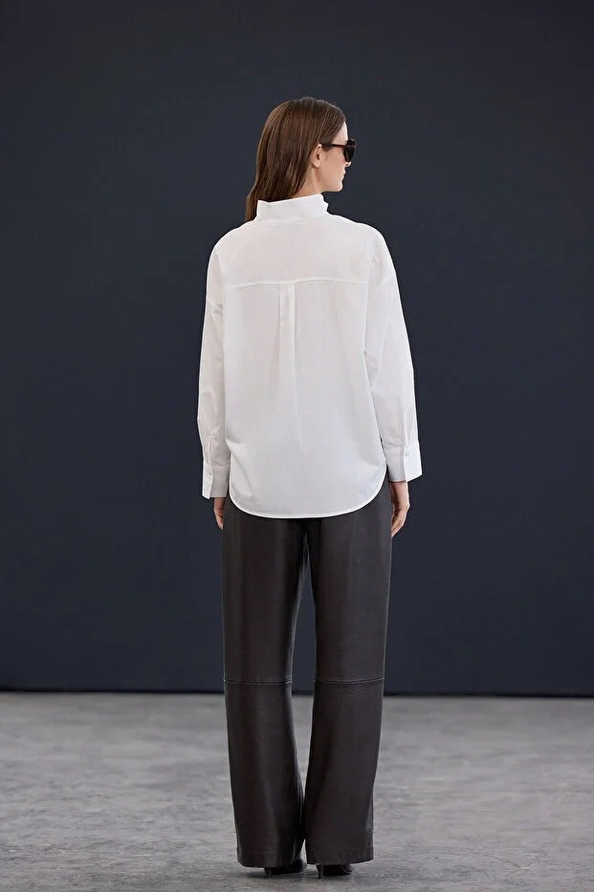 Asymmetrical Cotton Poplin Shirt