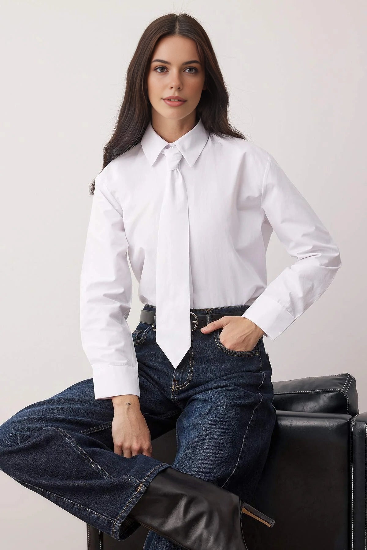 Shirt with Tie Detail