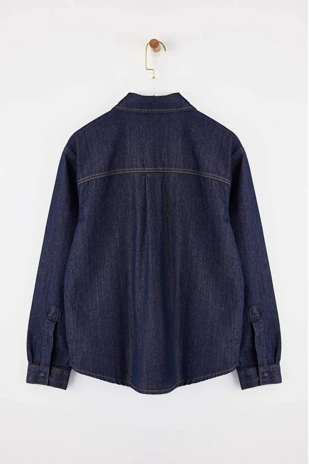 Button Detail Cotton Denim Shirt