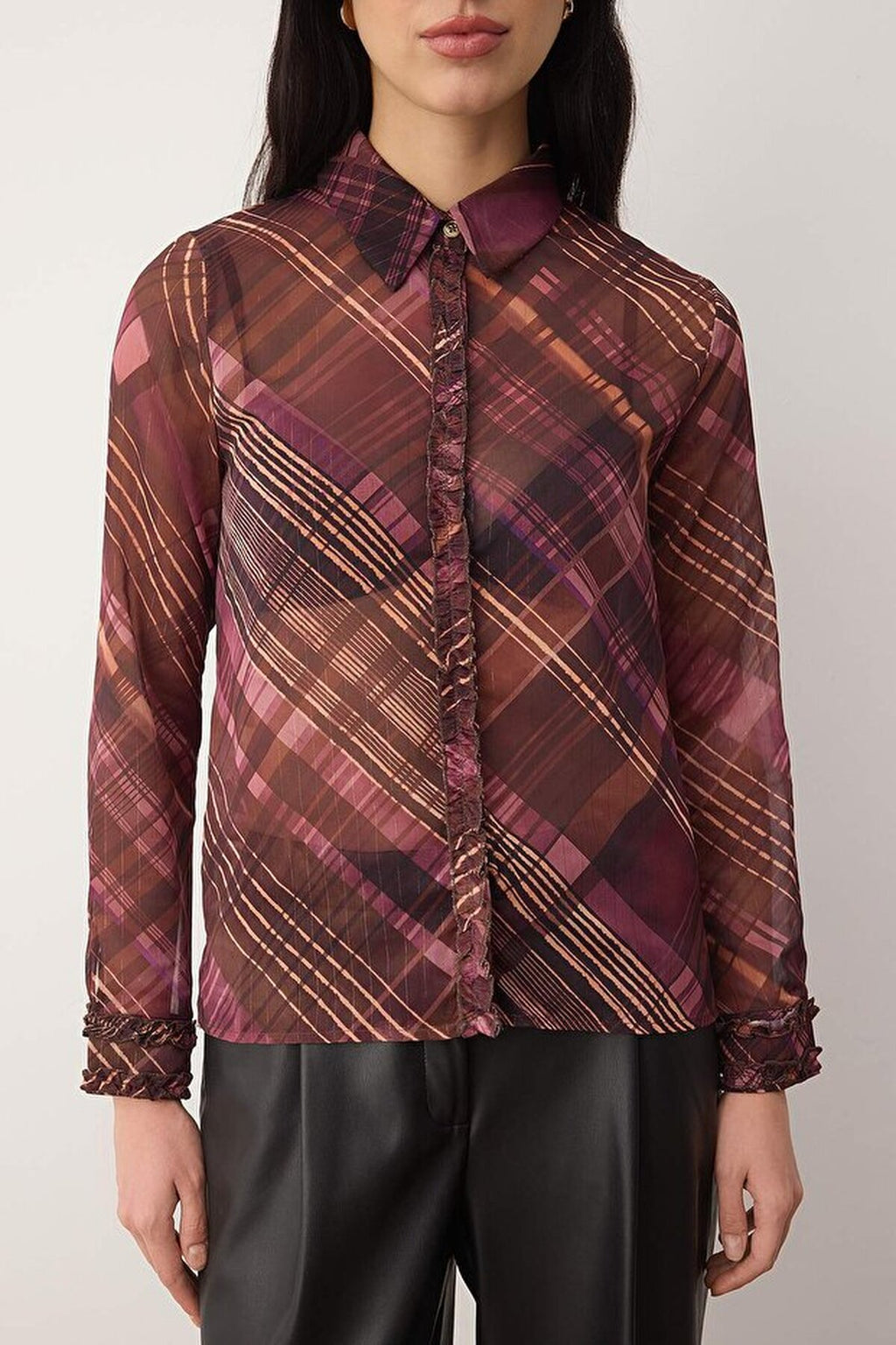 Regular Fit Unlined Chiffon Shirt